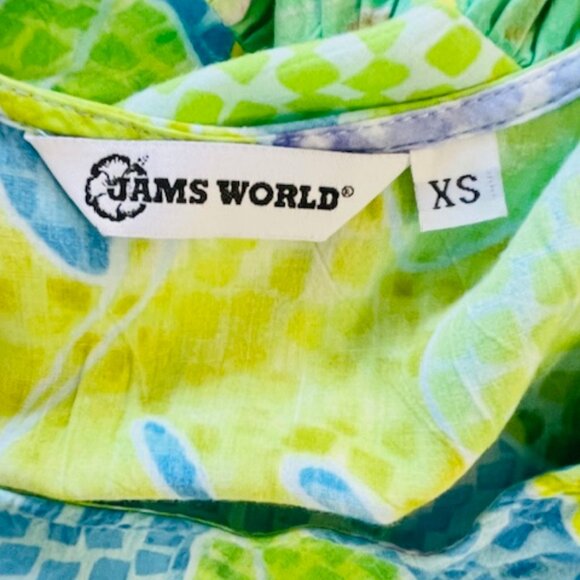 Jams World Hattie Dress Ruffle Tiered Babydoll Pacific Breeze Multicolor XS - Picture 7 of 9